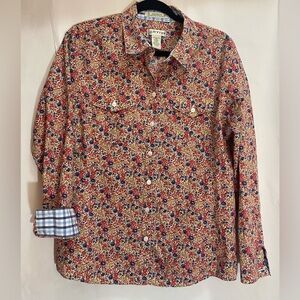 Orvis Women's Size‎ 12 Floral Button Up Long Sleeve Shirt Wrinkle Resistant